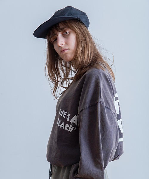 LIFE'S A BEACH（ライフズアビーチ）の「Universal Style Wear × Life's a Beach /ライフズアビーチ コラボ ロンT（Tシャツ/カットソー・メンズ・カーキ/スミクロ/オフホワイト/ネイビー・MEDIUM/X-LARGE/LARGE）」の9枚目の写真