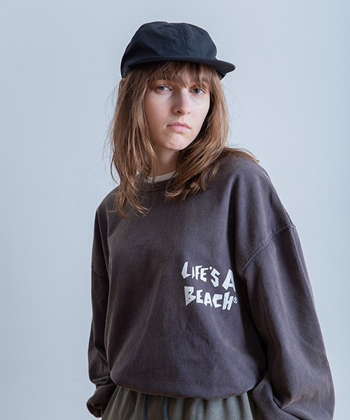 LIFE'S A BEACH（ライフズアビーチ）の「Universal Style Wear × Life's a Beach /ライフズアビーチ コラボ ロンT（Tシャツ/カットソー・メンズ・カーキ/スミクロ/オフホワイト/ネイビー・MEDIUM/X-LARGE/LARGE）」の10枚目の写真