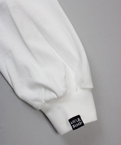 LIFE'S A BEACH（ライフズアビーチ）の「Universal Style Wear × Life's a Beach /ライフズアビーチ コラボ ロンT（Tシャツ/カットソー・メンズ・カーキ/スミクロ/オフホワイト/ネイビー・MEDIUM/X-LARGE/LARGE）」の18枚目の写真