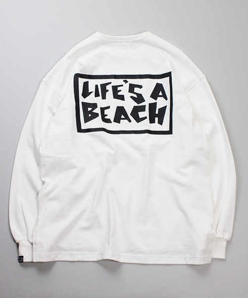 LIFE'S A BEACH（ライフズアビーチ）の「Universal Style Wear × Life's a Beach /ライフズアビーチ コラボ ロンT（Tシャツ/カットソー・メンズ・カーキ/スミクロ/オフホワイト/ネイビー・MEDIUM/X-LARGE/LARGE）」の19枚目の写真