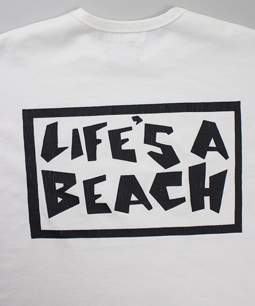 LIFE'S A BEACH（ライフズアビーチ）の「Universal Style Wear × Life's a Beach /ライフズアビーチ コラボ ロンT（Tシャツ/カットソー・メンズ・カーキ/スミクロ/オフホワイト/ネイビー・MEDIUM/X-LARGE/LARGE）」の20枚目の写真