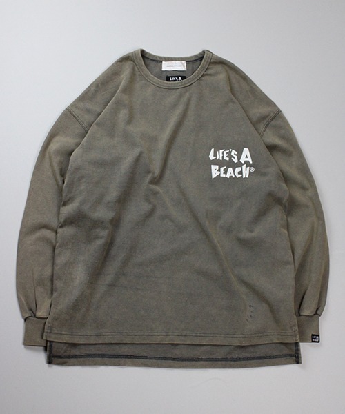LIFE'S A BEACH（ライフズアビーチ）の「Universal Style Wear × Life's a Beach /ライフズアビーチ コラボ ロンT（Tシャツ/カットソー・メンズ・カーキ/スミクロ/オフホワイト/ネイビー・MEDIUM/X-LARGE/LARGE）」の22枚目の写真