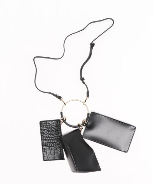 N.（N. Natural Beauty Basic）（エヌエヌナチュラルビューティーベーシック）の「リングハンドルマルチケースショルダーバッグ（ショルダーバッグ・レディース・ブラック/ベージュ・ﾌﾘ-）」の6枚目の写真