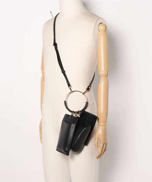 N.（N. Natural Beauty Basic）（エヌエヌナチュラルビューティーベーシック）の「リングハンドルマルチケースショルダーバッグ（ショルダーバッグ・レディース・ブラック/ベージュ・ﾌﾘ-）」の9枚目の写真