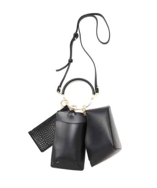 N.（N. Natural Beauty Basic）（エヌエヌナチュラルビューティーベーシック）の「リングハンドルマルチケースショルダーバッグ（ショルダーバッグ・レディース・ブラック/ベージュ・ﾌﾘ-）」の10枚目の写真