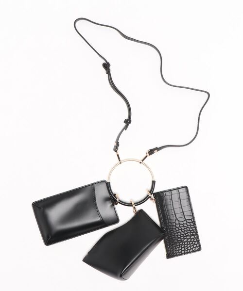 N.（N. Natural Beauty Basic）（エヌエヌナチュラルビューティーベーシック）の「リングハンドルマルチケースショルダーバッグ（ショルダーバッグ・レディース・ブラック/ベージュ・ﾌﾘ-）」の7枚目の写真