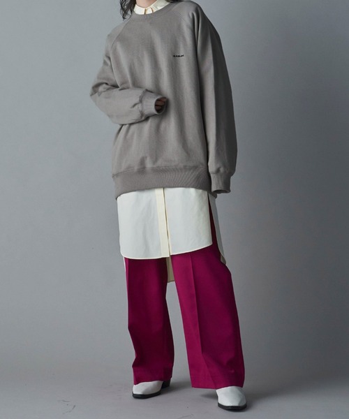 lautreamont BLEUBLANC（ロートレアモンブルーブラン）の「<lautreamont BLEUBLANC>スモールロゴ裏毛スウェット≪洗濯機で洗える≫（Tシャツ/カットソー・レディース・ネイビー/パープル/ブラウン・9号）」の20枚目の写真