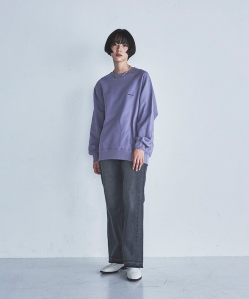 lautreamont BLEUBLANC（ロートレアモンブルーブラン）の「<lautreamont BLEUBLANC>スモールロゴ裏毛スウェット≪洗濯機で洗える≫（Tシャツ/カットソー・レディース・ネイビー/パープル/ブラウン・9号）」の4枚目の写真