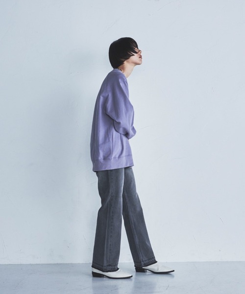 lautreamont BLEUBLANC（ロートレアモンブルーブラン）の「<lautreamont BLEUBLANC>スモールロゴ裏毛スウェット≪洗濯機で洗える≫（Tシャツ/カットソー・レディース・ネイビー/パープル/ブラウン・9号）」の5枚目の写真