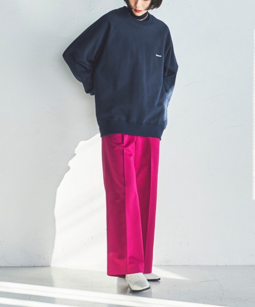 lautreamont BLEUBLANC（ロートレアモンブルーブラン）の「<lautreamont BLEUBLANC>スモールロゴ裏毛スウェット≪洗濯機で洗える≫（Tシャツ/カットソー・レディース・ネイビー/パープル/ブラウン・9号）」の12枚目の写真