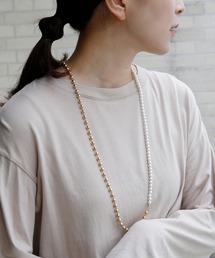 colleca la | パールとボールチェーンのコンビネーションネックレス(ネックレス)