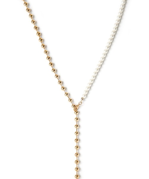 colleca la(コレカラ)の「パールとボールチェーンのコンビネーションネックレス(ネックレス・レディース・シルバー/ゴールド・フリ-)」の8枚目の写真