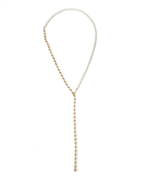 colleca la(コレカラ)の「パールとボールチェーンのコンビネーションネックレス(ネックレス・レディース・シルバー/ゴールド・フリ-)」の9枚目の写真