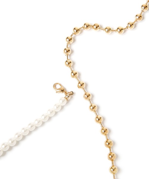 colleca la(コレカラ)の「パールとボールチェーンのコンビネーションネックレス(ネックレス・レディース・シルバー/ゴールド・フリ-)」の11枚目の写真