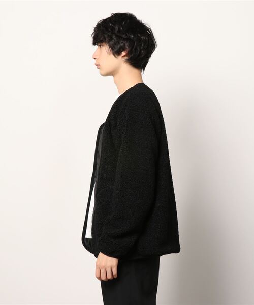 KANGOL(カンゴール)の「【KANGOL/カンゴール】プードルフリース ビッグシルエット ノーカラージャケット(ノーカラージャケット・メンズ・ブラック/ベージュ/アイボリー・MEDIUM/LARGE)」の4枚目の写真