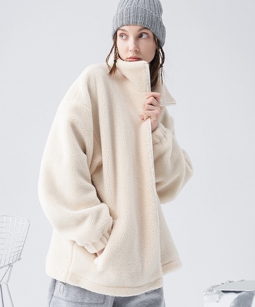 HARSH AND CRUEL（ハーシュアンドクルーエル）の「スタンドカラー ボアフリースジャケット HC21S58【Harsh and Cruel】（ブルゾン・メンズ・ブラック/ホワイト/ライトブルー・L/S/M/XL）」の14枚目の写真