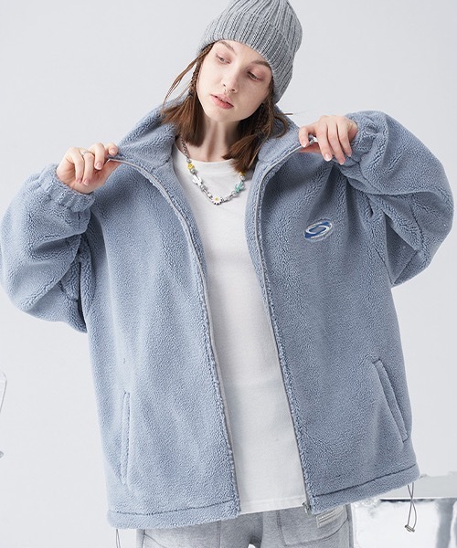 HARSH AND CRUEL（ハーシュアンドクルーエル）の「スタンドカラー ボアフリースジャケット HC21S58【Harsh and Cruel】（ブルゾン・メンズ・ブラック/ホワイト/ライトブルー・L/S/M/XL）」の15枚目の写真