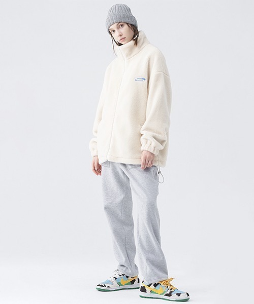 HARSH AND CRUEL（ハーシュアンドクルーエル）の「スタンドカラー ボアフリースジャケット HC21S58【Harsh and Cruel】（ブルゾン・メンズ・ブラック/ホワイト/ライトブルー・L/S/M/XL）」の4枚目の写真