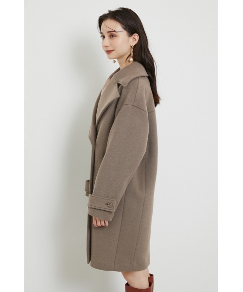 rienda（リエンダ）の「ルーズウールミックスピーコート（ピーコート・レディース・ブラック/ホワイト/ライトブラウン・MEDIUM/SMALL）」の11枚目の写真