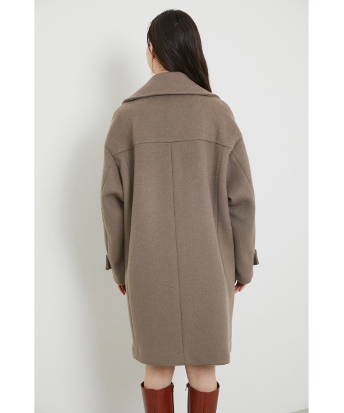 rienda（リエンダ）の「ルーズウールミックスピーコート（ピーコート・レディース・ブラック/ホワイト/ライトブラウン・MEDIUM/SMALL）」の12枚目の写真