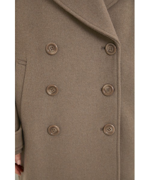 rienda（リエンダ）の「ルーズウールミックスピーコート（ピーコート・レディース・ブラック/ホワイト/ライトブラウン・MEDIUM/SMALL）」の14枚目の写真