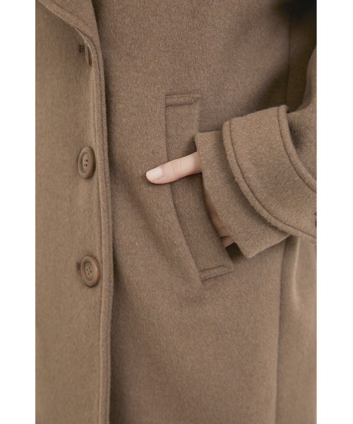 rienda（リエンダ）の「ルーズウールミックスピーコート（ピーコート・レディース・ブラック/ホワイト/ライトブラウン・MEDIUM/SMALL）」の15枚目の写真