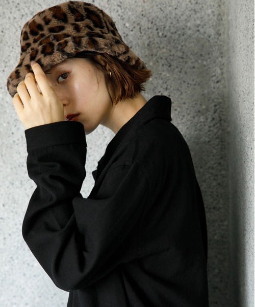 koe(コエ)の「ファーバケットハット*(キャップ・レディース・グレー/ブラック/ベージュ/アイボリー・FREE)」の1枚目の写真