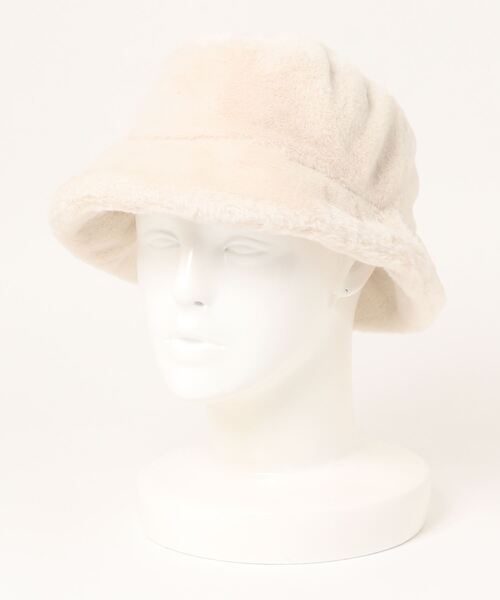 koe(コエ)の「ファーバケットハット*(キャップ・レディース・グレー/ブラック/ベージュ/アイボリー・FREE)」の6枚目の写真