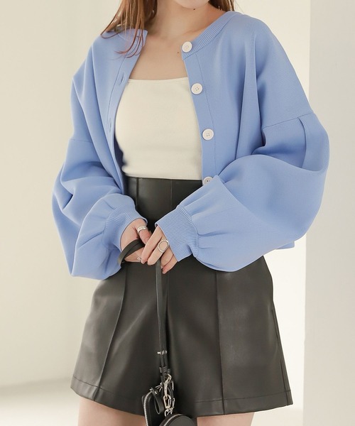 Heather(ヘザー)の「スフレニットカーディガン 263124(カーディガン/ボレロ・レディース・アイボリー/ピンク/ブルー/グリーン/ブラック/ピンク系その他/オレンジ/グリーン系その他・FREE)」の6枚目の写真