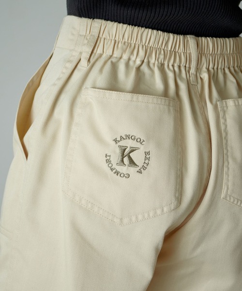 KANGOL EXTRA COMFORT（カンゴールエクストラコンフォート）の「【KANGOL EXTRA COMFORT(カンゴール エクストラコンフォート)】《WEB限定》ワイドストレート ロゴ刺繍ツイル ベイカーパンツ（その他パンツ・レディース・ブラック/ベージュ/カーキ・LL/M/L）」の15枚目の写真