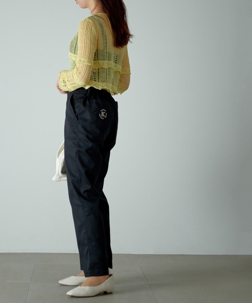 KANGOL EXTRA COMFORT（カンゴールエクストラコンフォート）の「【KANGOL EXTRA COMFORT(カンゴール エクストラコンフォート)】《WEB限定》ワイドストレート ロゴ刺繍ツイル ベイカーパンツ（その他パンツ・レディース・ブラック/ベージュ/カーキ・LL/M/L）」の18枚目の写真