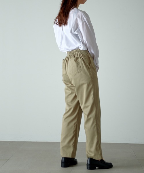 KANGOL EXTRA COMFORT（カンゴールエクストラコンフォート）の「【KANGOL EXTRA COMFORT(カンゴール エクストラコンフォート)】《WEB限定》ワイドストレート ロゴ刺繍ツイル ベイカーパンツ（その他パンツ・レディース・ブラック/ベージュ/カーキ・LL/M/L）」の19枚目の写真