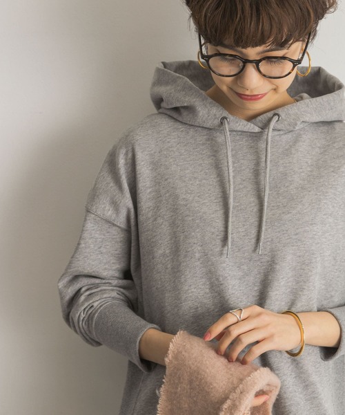 URBAN RESEARCH（アーバンリサーチ）の「ハイゲージ裏毛フーディー（Tシャツ/カットソー・レディース・グレー/オフホワイト・FREE）」の3枚目の写真