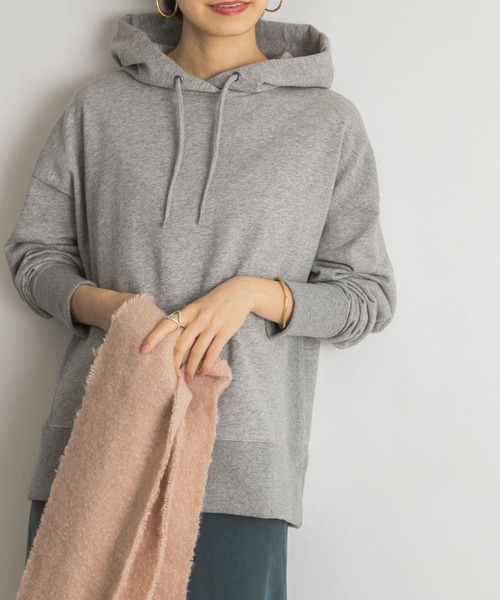 URBAN RESEARCH（アーバンリサーチ）の「ハイゲージ裏毛フーディー（Tシャツ/カットソー・レディース・グレー/オフホワイト・FREE）」の4枚目の写真