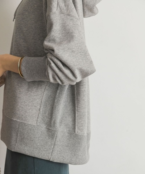 URBAN RESEARCH（アーバンリサーチ）の「ハイゲージ裏毛フーディー（Tシャツ/カットソー・レディース・グレー/オフホワイト・FREE）」の6枚目の写真