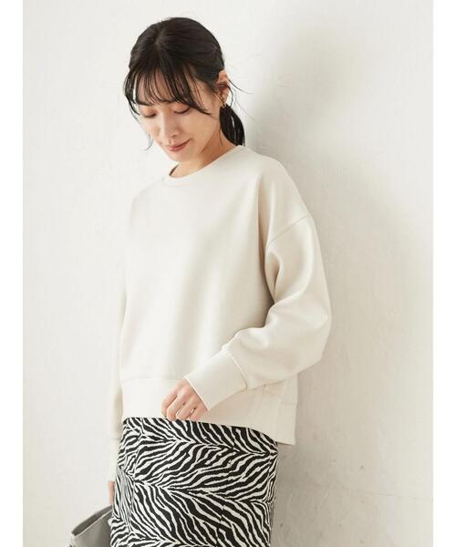 Green　Parks（グリーンパークス）の「ダンボールクッションショート丈プルオーバー＊（スウェット・レディース・サックスブルー/ブラック/ライトベージュ・FREE）」の18枚目の写真