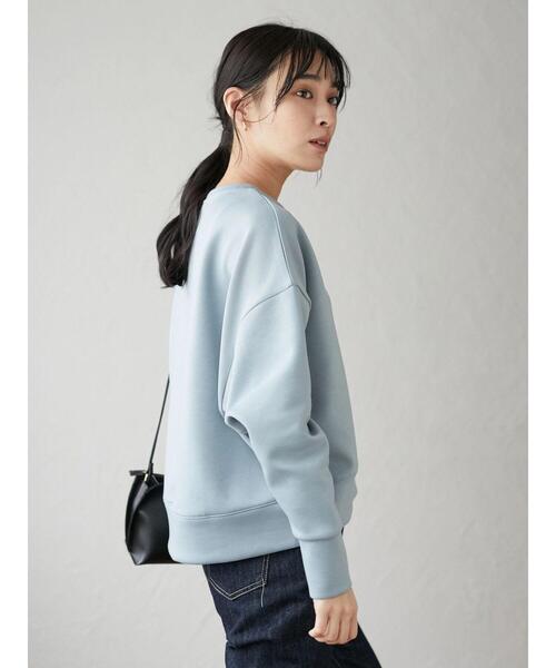 Green　Parks（グリーンパークス）の「ダンボールクッションショート丈プルオーバー＊（スウェット・レディース・サックスブルー/ブラック/ライトベージュ・FREE）」の12枚目の写真