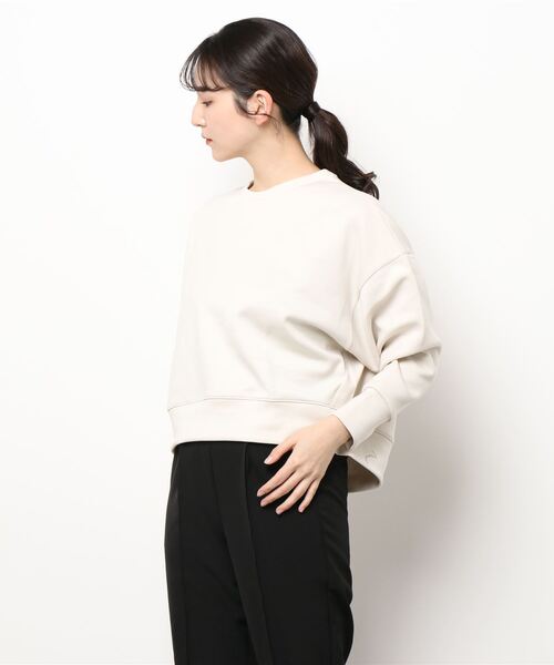 Green　Parks（グリーンパークス）の「ダンボールクッションショート丈プルオーバー＊（スウェット・レディース・サックスブルー/ブラック/ライトベージュ・FREE）」の15枚目の写真