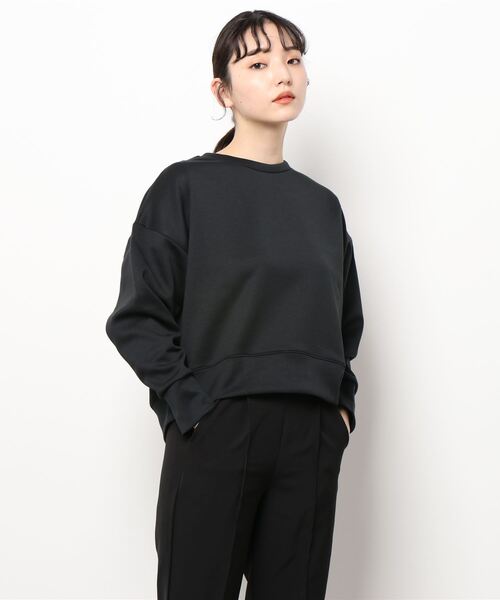 Green　Parks（グリーンパークス）の「ダンボールクッションショート丈プルオーバー＊（スウェット・レディース・サックスブルー/ブラック/ライトベージュ・FREE）」の16枚目の写真