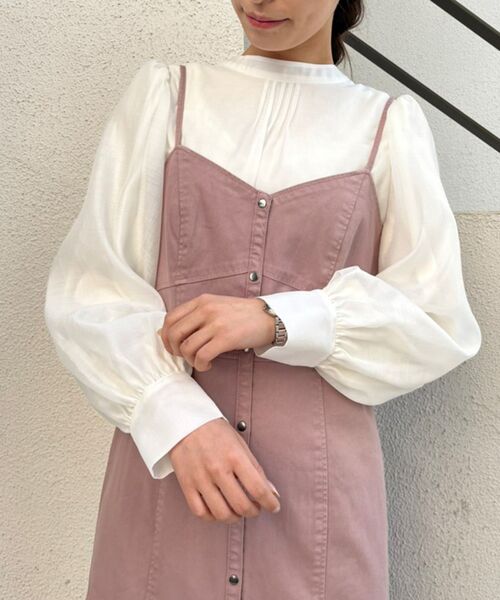 MAJESTIC LEGON（マジェスティックレゴン）の「バックリボンエアリーブラウス（シャツ/ブラウス・レディース・ライトグレー/アイボリー/グレー系その他・MEDIUM）」の6枚目の写真