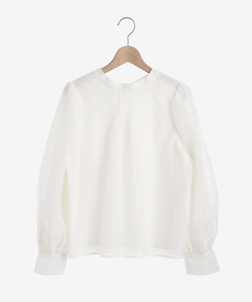 MAJESTIC LEGON（マジェスティックレゴン）の「バックリボンエアリーブラウス（シャツ/ブラウス・レディース・ライトグレー/アイボリー/グレー系その他・MEDIUM）」の8枚目の写真