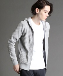 MONSIEUR NICOLE | ジオメトリックジャカード ニットフーディ(ベスト)