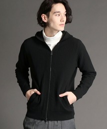 MONSIEUR NICOLE | ジオメトリックジャカード ニットフーディ(ベスト)