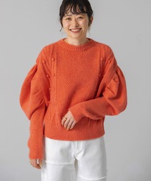 KBF | 【WEB/一部店舗限定】タックボリュームスリーブニット(ニット/セーター)