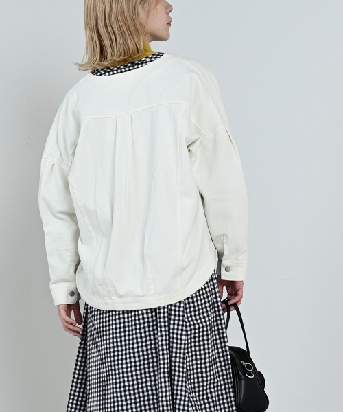 LUPILIEN(ルピリアン)の「【LUPILIEN】起毛ツイルジャケット(ノーカラージャケット・レディース・チャコールグレー/アイボリー/ミント・FREE)」の10枚目の写真