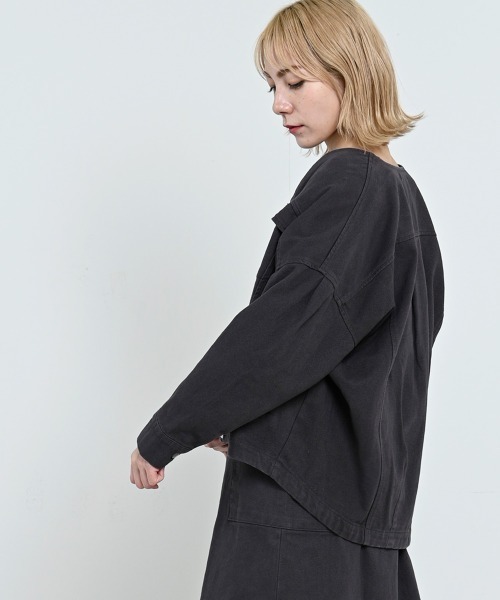 LUPILIEN(ルピリアン)の「【LUPILIEN】起毛ツイルジャケット(ノーカラージャケット・レディース・チャコールグレー/アイボリー/ミント・FREE)」の20枚目の写真