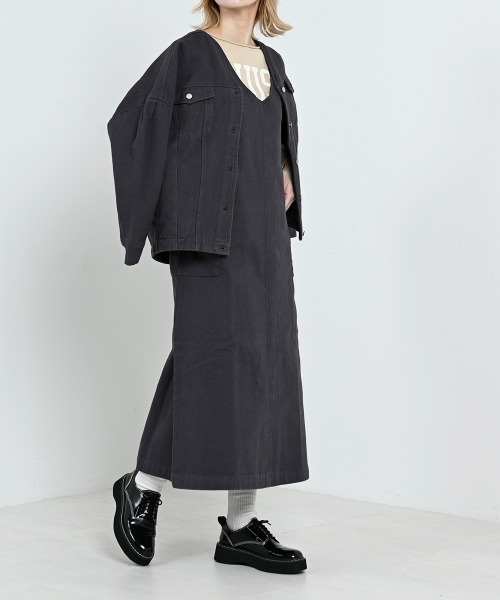 LUPILIEN(ルピリアン)の「【LUPILIEN】起毛ツイルジャケット(ノーカラージャケット・レディース・チャコールグレー/アイボリー/ミント・FREE)」の16枚目の写真