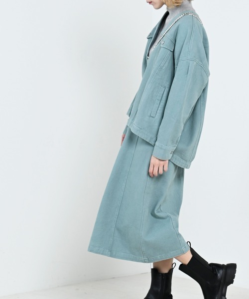 LUPILIEN(ルピリアン)の「【LUPILIEN】起毛ツイルジャケット(ノーカラージャケット・レディース・チャコールグレー/アイボリー/ミント・FREE)」の13枚目の写真