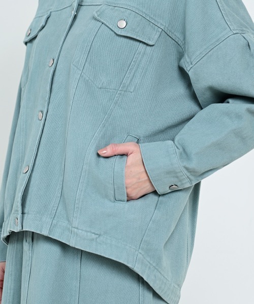 LUPILIEN(ルピリアン)の「【LUPILIEN】起毛ツイルジャケット(ノーカラージャケット・レディース・チャコールグレー/アイボリー/ミント・FREE)」の15枚目の写真