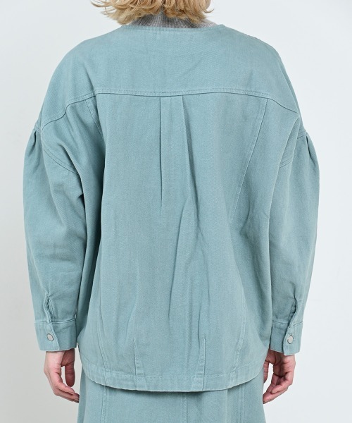 LUPILIEN(ルピリアン)の「【LUPILIEN】起毛ツイルジャケット(ノーカラージャケット・レディース・チャコールグレー/アイボリー/ミント・FREE)」の6枚目の写真